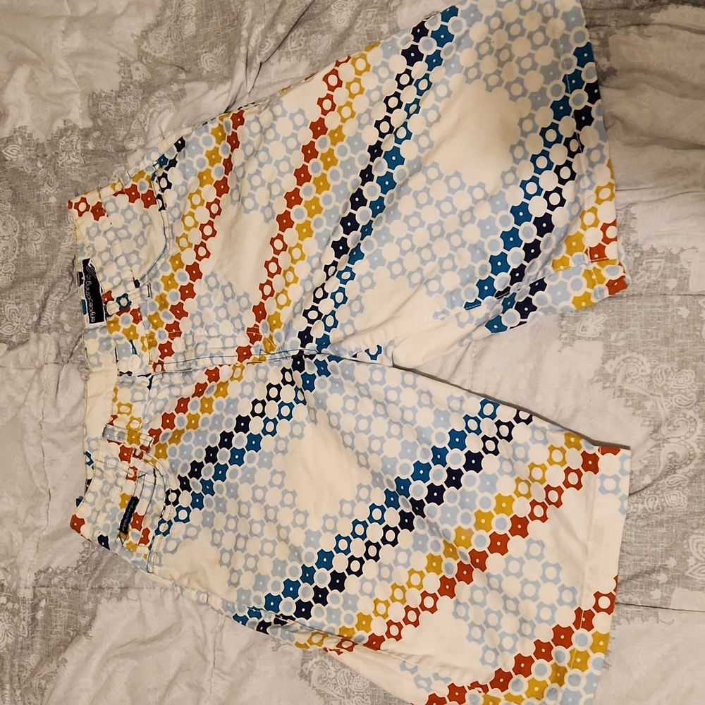 Enyce Multi Color Abstract Pattern Straight Leg Baggy Shorts Vintage Y2K